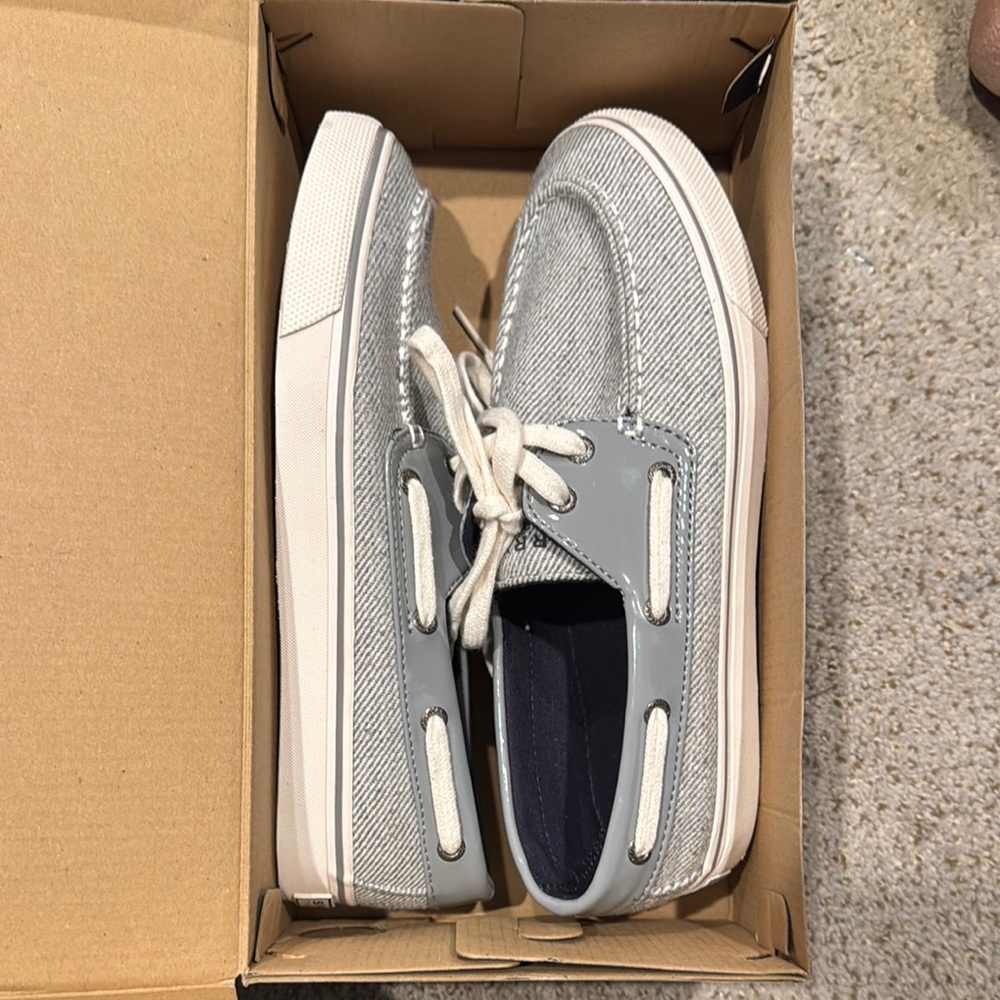 Sperry Silver and Gray Flats and Loafers